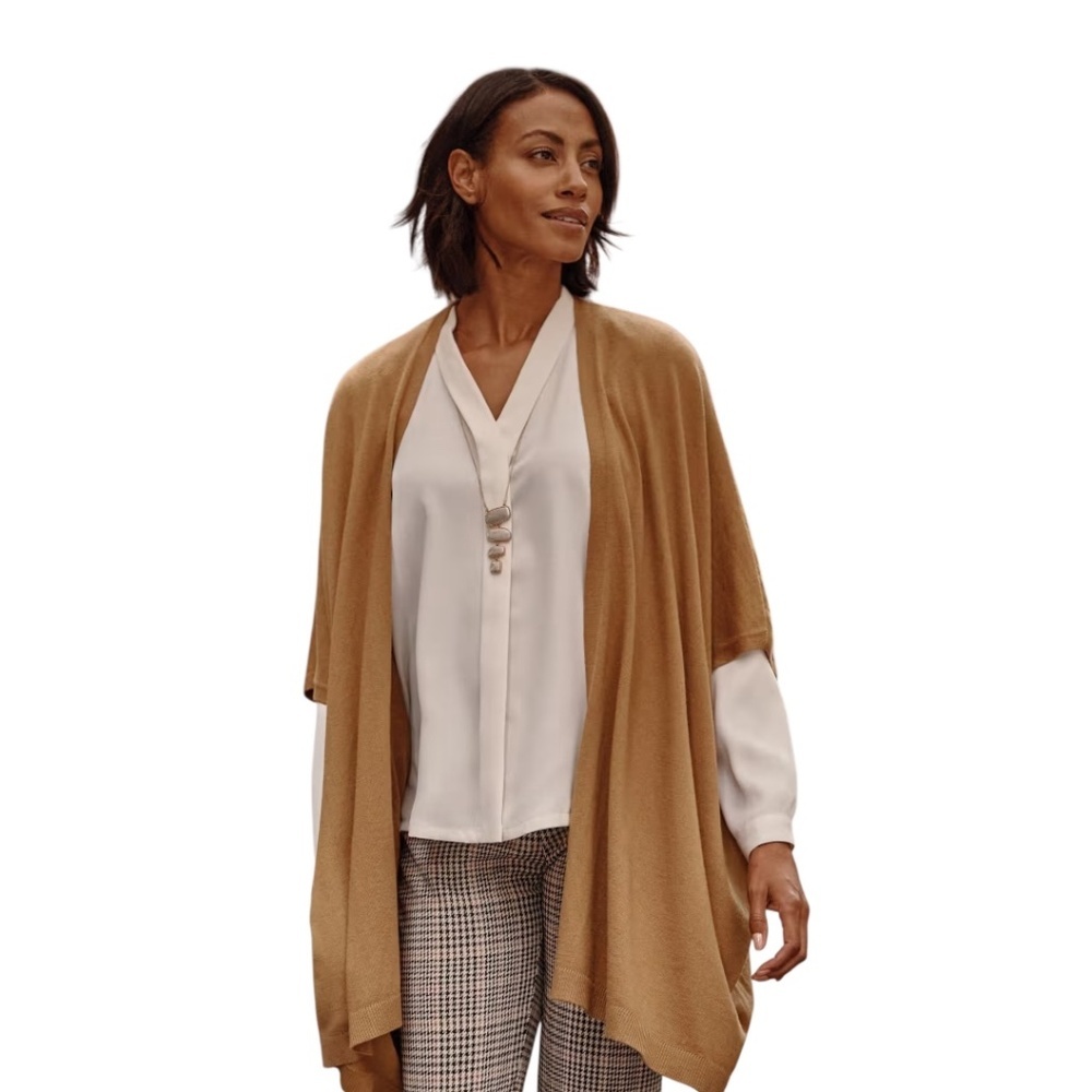 J.Jill Luxe Rib-Trimmed Knit Ruana